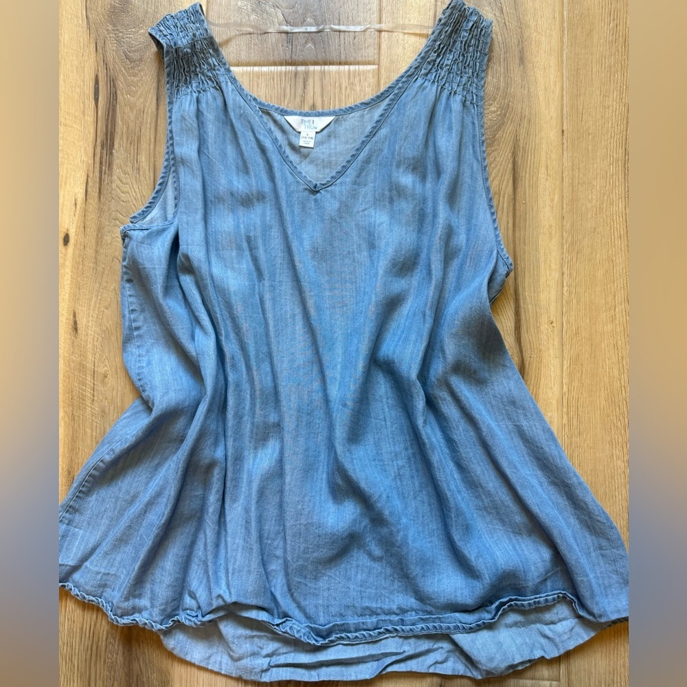 Time and Tru Denim Blue Tank Top